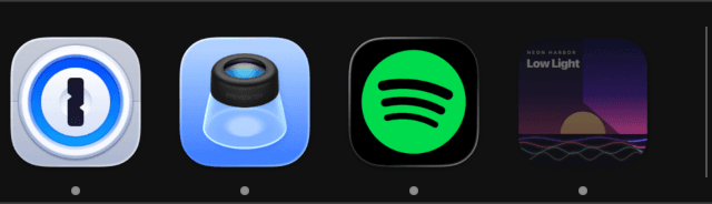 The macOS Dock with NowWave showing the cover